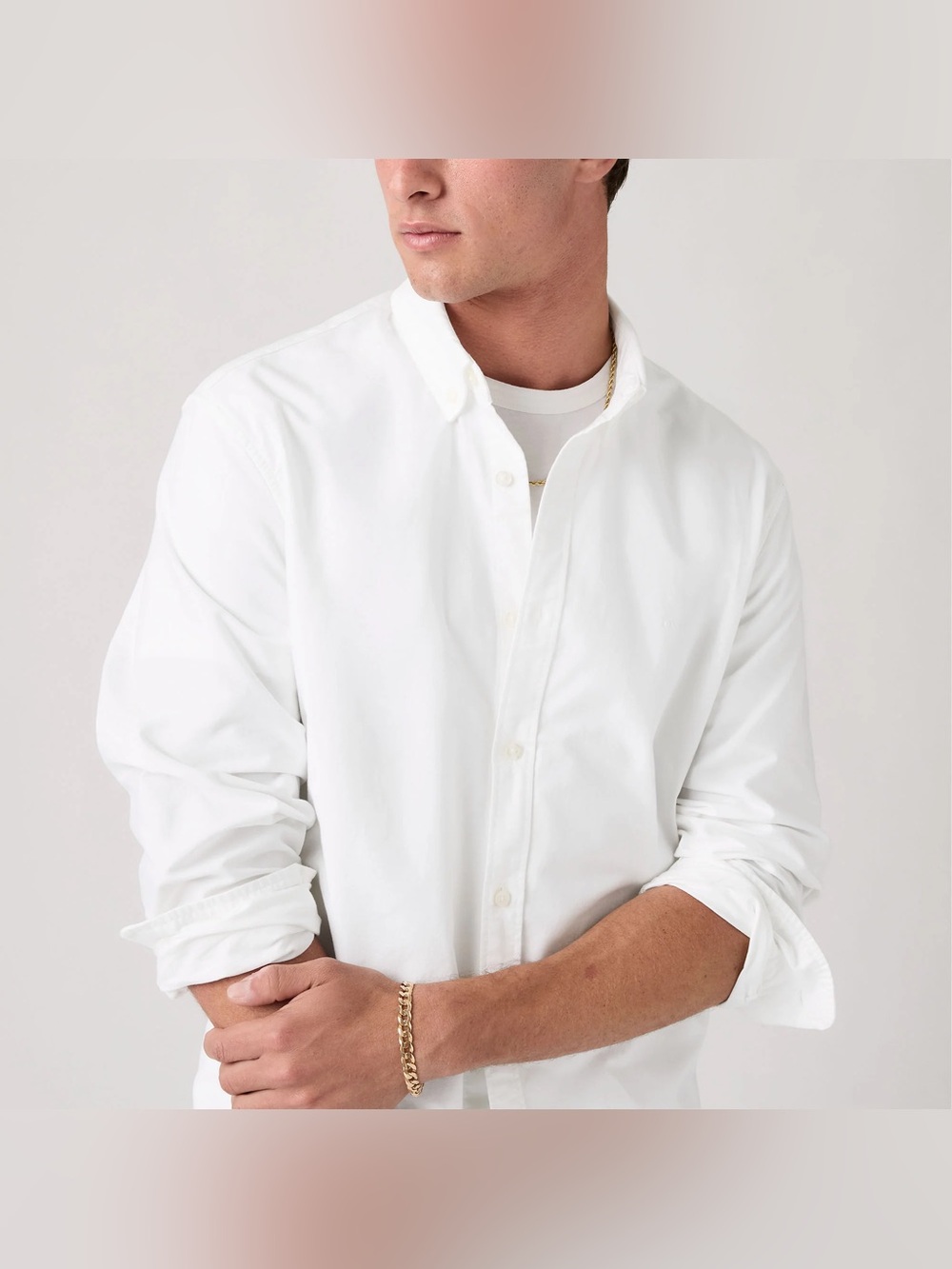 Levi's Men's White Casual Button-Down Shirt